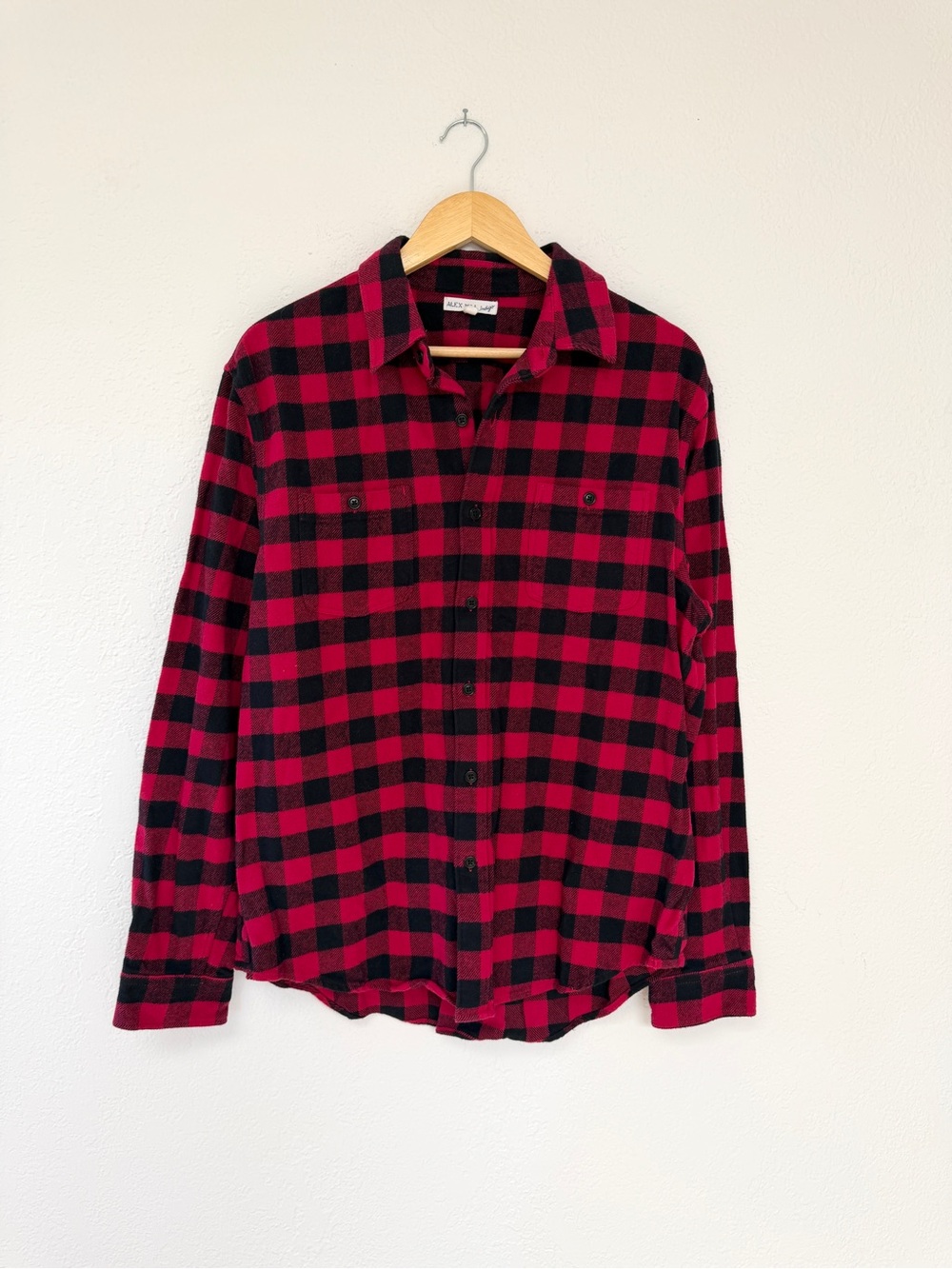 ALEX MILL buffalo check flannel heavy weight plaid button down shirt / L